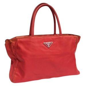 vintage red prada handbolsa